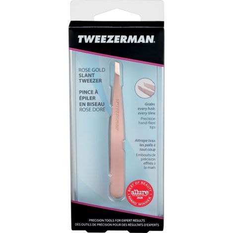 Tweezerman Rose Gold Stainless Steel Slant Tweezer