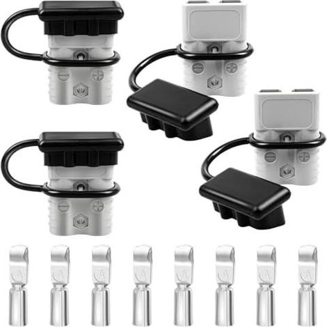 Batterieklemme, 50 A, Batteriekabelbuchse, geeignet für Wohnmobile und Seilbahnen (4er-Pack) – Grau (1/5)
