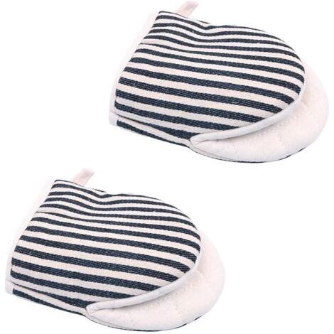 1 Paire de Mini-Mitaines de Four Mitaines Micro-Ondes Support de Casserole Gants en Coton et Lin extrêmement résistants à la Chaleur Surfaces de Four antidérapant Gants à Bec de Canard - Noir (1/4)