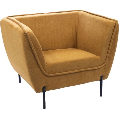 Amadeus - Fauteuil en tissu moutarde Provence (1/5)