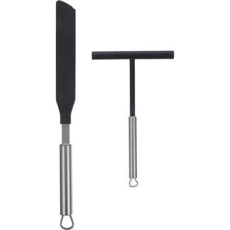 Espátula de acero inoxidable y nailon para crepes y pasteles – raspador de masa para crema y mermelada, resistente al calor, delicada con los recubrimientos y versátil - Crezuo