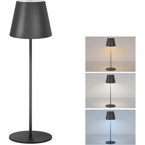 Ineasicer Wireless Table Lamp with Touch Control, 3 Color Temperatures, Dimmable, Rechargeable, IP54, LED Table Lamp, Outdoor Table Lamp for Dining Table, Balcony, Garden, Terrace (Black) (1/5)