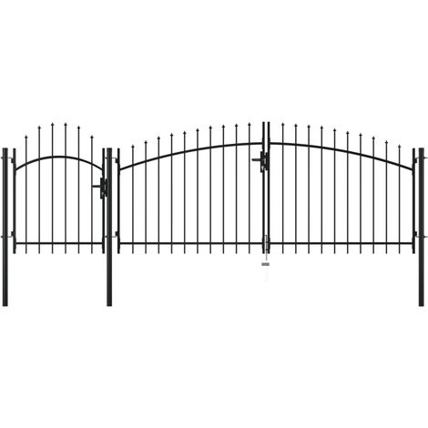 vidaXL Cancello da Giardino in Acciaio 1,75x4 m Nero (1/6)