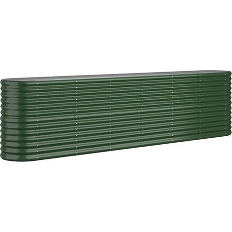 Lotto di 1 lettino rialzato da giardino ovale 260 x 40 x 68 cm resistente alle intemperie atmosfera accogliente in acciaio zincato verde 020046567