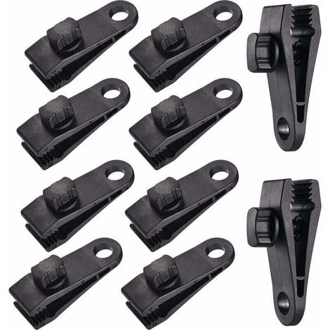 10 Sets Clip de Bache Tente Pince Bache Auvents Clip, Pince à Bache, Pince pour Tente, pour Tente Voiture, Bache, Auvents, Camping (1/4)