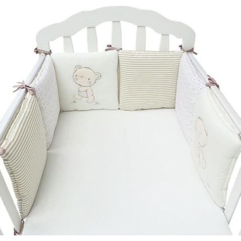 Tuserxln – Tour de lit bébé pare-choc 6 pièces 30x30cm – Coton doux et épais – Motifs colorés – Protection pour lit enfant (1/4)