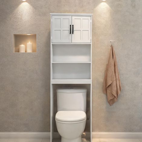 Meuble de salle de bain blanc en MDF 66 x 23 x 178 cm (1/5)