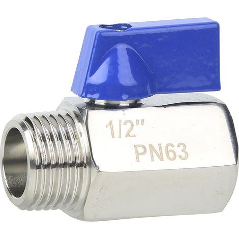 Vanne à bille d'arrêt 2 voies mâle/femelle en acier inoxydable BSPP pour raccordement de tuyauterie d'eau (type C) (1/5)