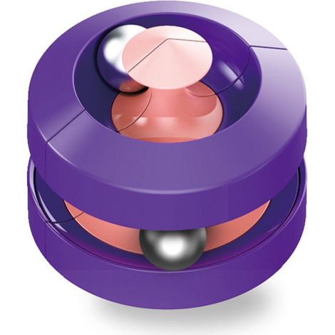Balle anti-stress rotative créative en métal violet, adaptée aux adultes. (1/5)