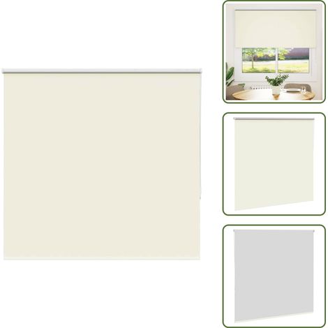 Store enrouleur occultant blanc cassé 150x150 cm largeur tissu - Store Enrouleur - Stores Enrouleurs - Store De Jour Et De Nuit - Store Occultant (1/5)