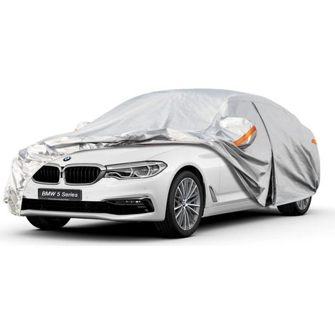 Autoabdeckung für BMW 5er Limousine (2010-2025) Wasserdicht Atmungsaktiv Silber (1/5)