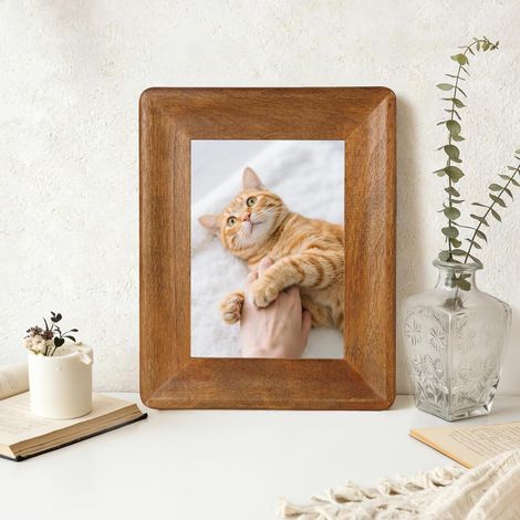 Cadre Photo en Bois de Peuplier avec Verre Trempé, Cadre 13 x 18 cm, Bureau Photo Naturel en Bois pour Accrocher au Mur ou La Table - Idéal pour Salon, Chambre - Naturel et plat (1/5)