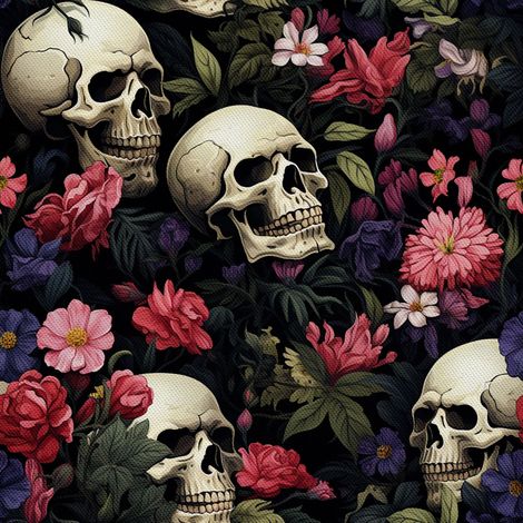Tela decorativa para exteriores Oxford - Motivo de calavera I DX4661 (1/5)