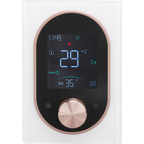 Riscaldamento elettrico intelligente con display LCD a colori, pulsanti programmabili e touchscreen, controllabile tramite app, ideale per casa, hotel e ufficio, alimentazione da 95V a 240V CA, modell (1/5)
