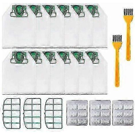2025 12 sacs pour aspirateur Vorwerk Kobold VK200 FP200 avec 3 filtres moteur, 18 copeaux parfumés, 2 brosses, sacs de rechange pour Kobold VK200 (1/5)