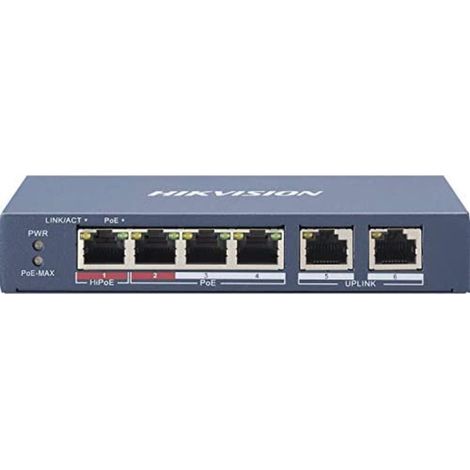 Conmutador Hikvision PoE de 4 puertos L2 no administrado Ds-3e0106hp-E (1/4)