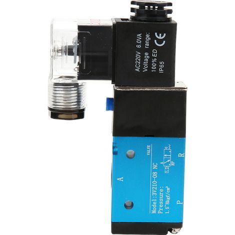3V210-08 Électrovanne 2 positions 5 voies PT1/4in 1,2MPa 170Psi IP65 (AC220V) (1/5)