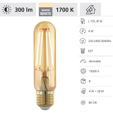 Eglo LED Stablampe T32 E27 4W amber Leuchtmittel (1/3)