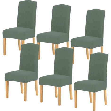 Housse de Chaise 6 pièces,Salle à Manger Stretch Extensible Antidérapante Couverture de Chaise,Housse de Salle à Manger Amovible Lavable Housse de Chaise pour Salle(6 pièces,Cyan) (1/5)