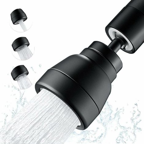 Mousseur robinet cuisine 360° – 3 modes de décharge – Laiton massif et ABS – Économie d'eau – Compatible avec robinets 22mm/24mm (1/4)