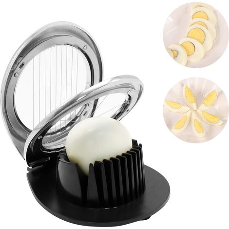 Coupe-oeufs - Fils En Acier Inoxydable - 2 Modes De Découpe (Tranches Et Quartiers) - Antidérapant - Pour Œufs Cuits Et Fruits Mous - 1 Pièce (1/5)