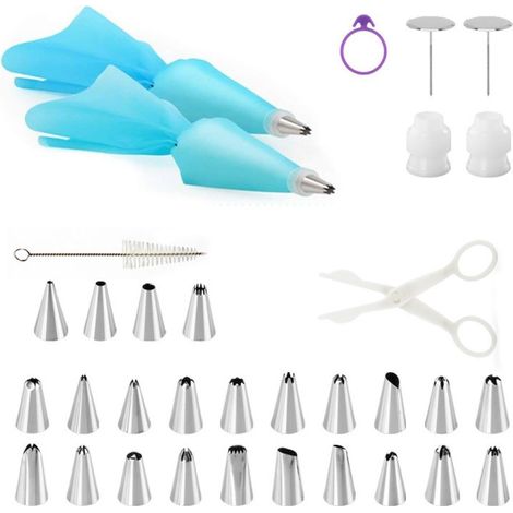Poche à douille avec embouts, 34 pièces, kit de douilles à pâtisserie, accessoires de pâtisserie (1/5)