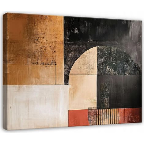 Peinture abstraite pop art noir pour chambre salon cuisine sur toile 40x30 (1/3)