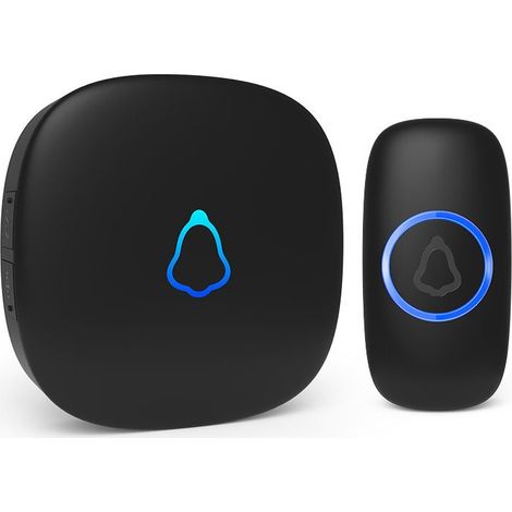 Sonnette Sans Fil Exterieur Etanche,Noir,Doorbell Avec 2 Récepteurs + 1 Émetteur À Pile,58 Mélodies Carillon,5 Niveaux Volume 120 dB,LED,300m Longue Portée Sonette Pour Maison,Appartement (1/5)
