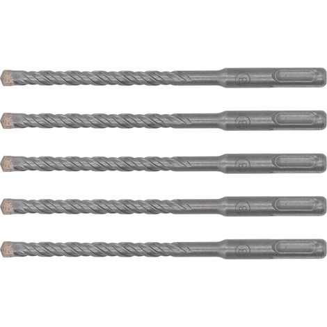 Lot de 5 forets à percussion rotatifs de 160 mm de longueur, à 2 goujures, à pointe carbure auto-centreuse, pour brique, pierre et béton (8 mm / 0,31 po). (1/5)