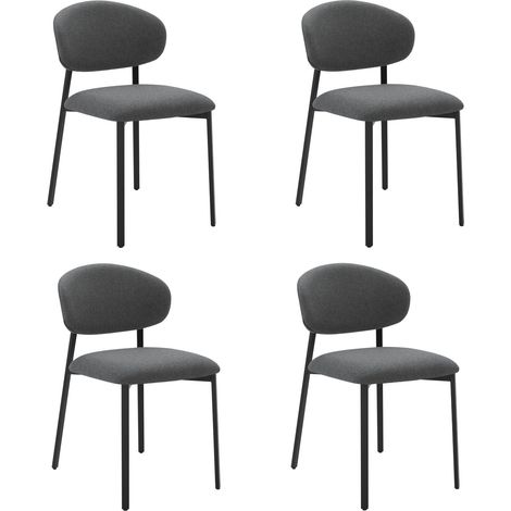 CHITA Polsterstuhl 4er Set, ergonomisch mit Rückenlehne, OEKO-TEX, Metallgestell, Esszimmerstuhl, Bürostuhl, Küchenstuhl, 4-Fuß-Stuhl