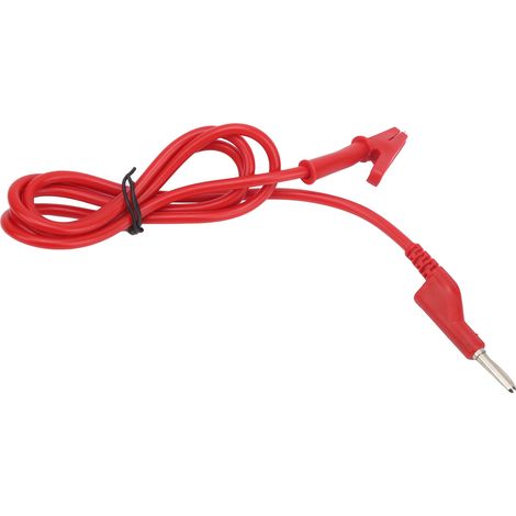 Câble à pince crocodile, fiche banane en silicone, cordons de test de 4 mm pour multimètres, 10 A rouge (1/5)