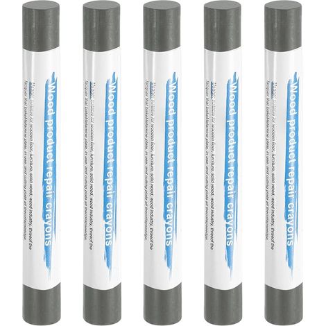 5 Pieces Filling Sticks, Wood Filler Sticks, Wood Paste Filler For Wood Wax Crayons Furniture Repair For Scratches Wood Hole Light Grey (1/5)