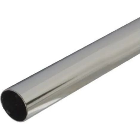 Tube penderie rond 25mm – Longueur 2 mètres – Acier chromé pour fixation suspendue – Support intermédiaire nécessaire – Cime