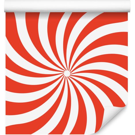 Papier peint hippie corail, rouge et blanc 50x1000 cm (1/5)
