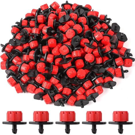 Confezione da 100 gocciolatori regolabili per irrigazione automatica (microgoccia) – anti-intasamento – compatibili con tubi da 6,35 mm (1/4") (1/5)
