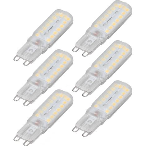 Confezione da 6 lampadine G9 da 7W per esterni – alta luminosità – a basso consumo energetico – luce bianca calda 220-240V – lampada da scrivania/parete