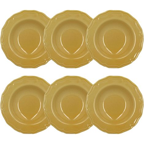 Lot de 6 assiettes creuses 23,5cm en grès, SIGNATURE (1/3)