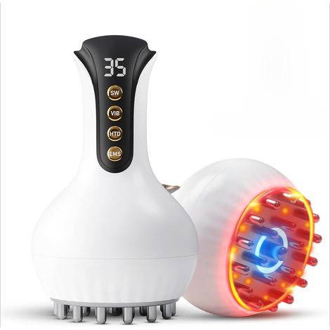 Massageur de drainage lymphatique 4 en 1 avec chaleur, lumière rouge et microcourant – Outil de massage anti-cellulite portatif pour sculpter et contourer le corps – Réduit la cellulite (1/5)