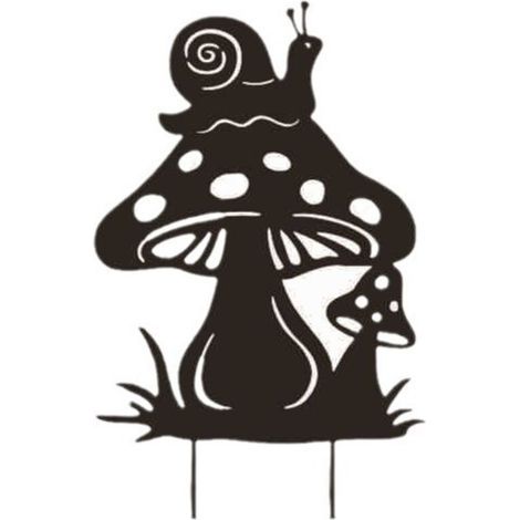 JSSEVN - Iron Art snail mushroom insert, animals and plants shaped garden lawn decoration metal craft (1/5)