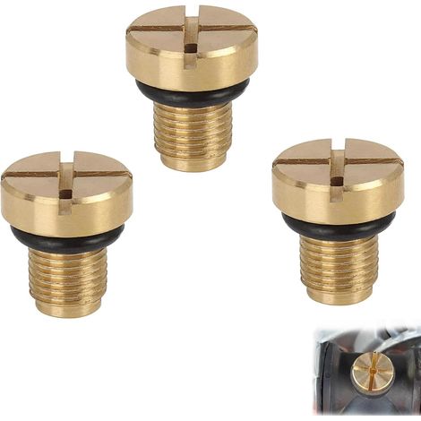 Vis de Purge Laiton - Lot de 3 - Métal Robuste - Vidange Circuit Refroidissement - BMW Série 1 à 7 X3 Z4 - Avec Joints (1/5)