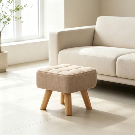 Tabouret confortable avec assise rembourrée, tabouret carré stable, tabouret à assise flexible (1 tabouret inclus) (1/5)