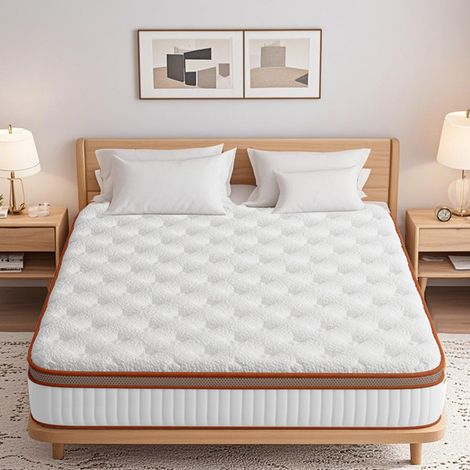 Matelas 140x200 cm, épaisseur 26 cm,Matelas à Ressorts Ensachés avec Mousse,Hypoallergénique,Soutien Optimal,respirant et dissipant la chaleur