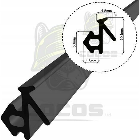 Guarnizione per finestre in PVC S-834x VEKA NERO 1m (1/5)