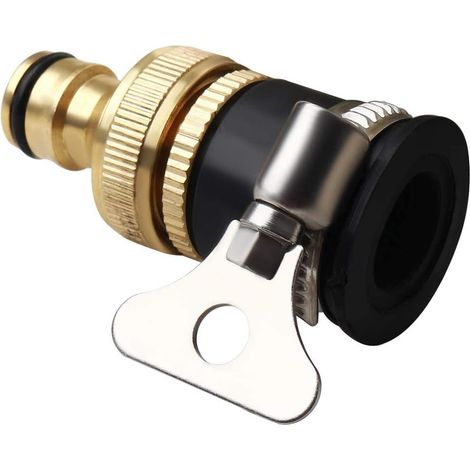 Raccord de robinet circulaire, raccord de tuyau en laiton de 1/2" à 3/4" de diamètre, adaptateur universel pour les robinets de tuyau d'arrosage (1/3)