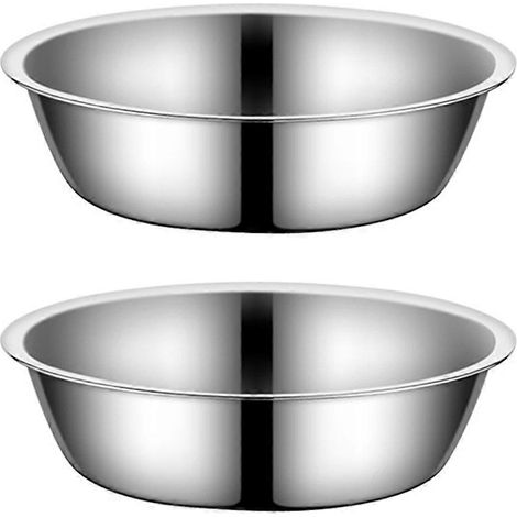 Lot de 2 gamelles pour chat, gamelles de rechange en acier inoxydable, gamelles en métal, gamelles basiques pour chat - Style 2 (1/5)