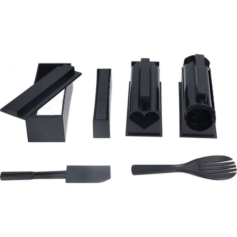 Set mit 10 schwarzen DIY-Sushi-Formen, Reisbällchen-Herstellungsset für Onigiri (1/5)