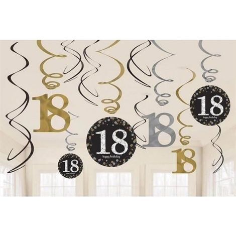 Ensemble de 12 pendentifs en spirale pour un 18e anniversaire (1/3)