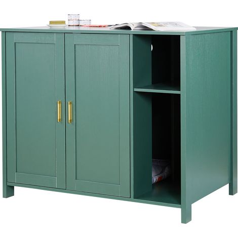 VEVOR Mobile Lettiera per Gatti, Mobiletto Autopulente da 105 cm, con Cassetto e Divisorio Rimovibile, Armadietto Automatico per Nascondere Lettiere con Presa di Corrente Integrata