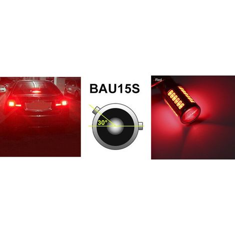 LED-Lampen, 33 SMD-LEDs, mit Linse, BAU15S 1156 (PY21W), 12 V, rotes Licht
