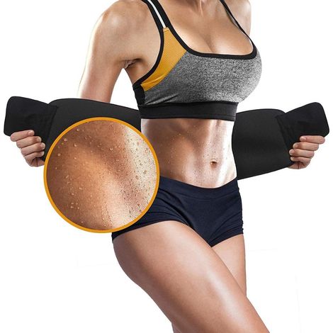 Ceinture de sudation abdominale - Noir - Pour entraînement abdominal et soutien du bas du dos - 1 pièce - Noir (1/5)